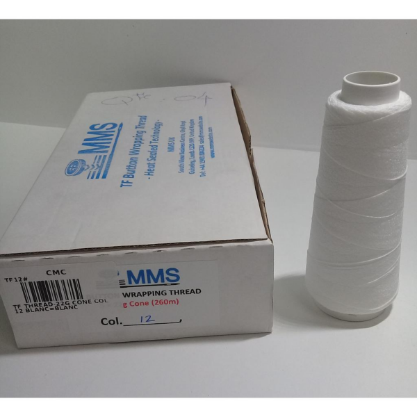 TF THREAD-22G CONE COL 12 BLANC=BLANC